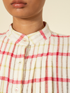 Sage Blush Leno Pleated Shirt