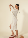 Chalk Leno Kaftan Overlay
