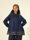 Indigo Monet Stitch A-line Shirt