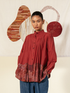 Paprika Monet Pleated Shirt