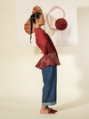 Paprika Monet Pleated Shirt