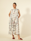 Broken Checks Pleated Dress