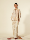 Sand Side Pleat Shirt