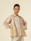 Sand Side Pleat Shirt