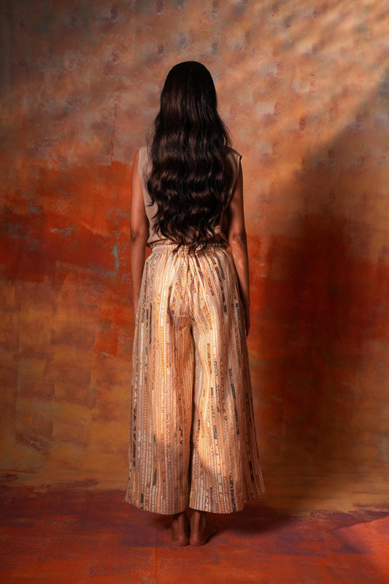 Beige Gota Woven Pants