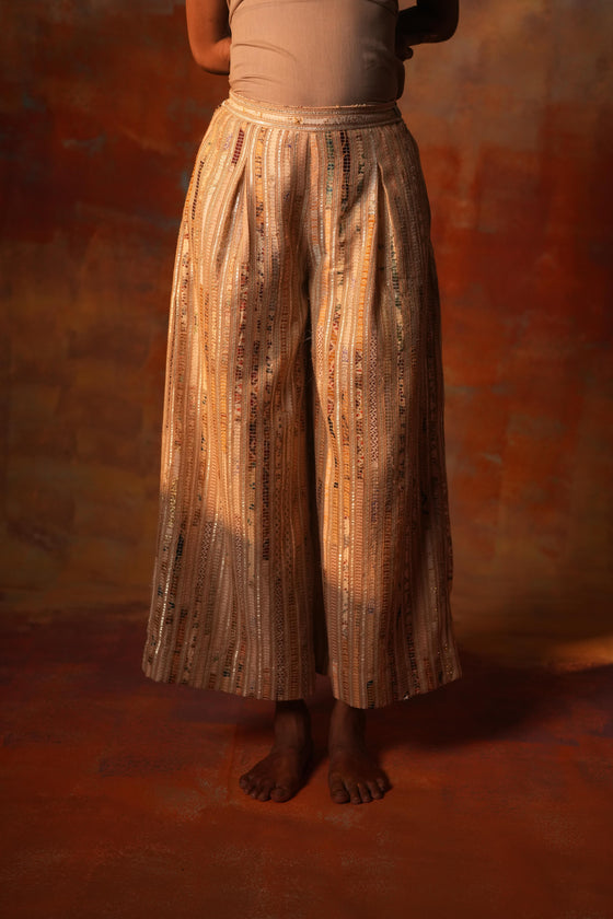 Beige Gota Woven Pants