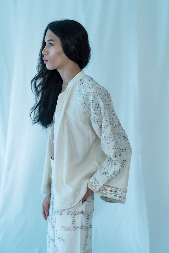 Embroidered Bell Sleeve Shirt