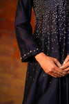 Panelled Jacket Gota Emb Indigo