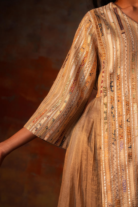 Side Pleat Tunic Beige