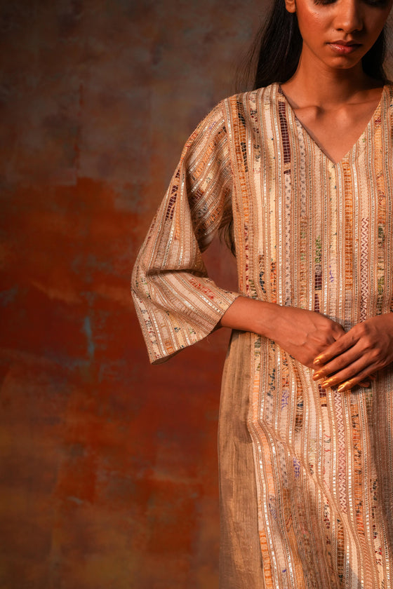 Side Pleat Tunic Beige