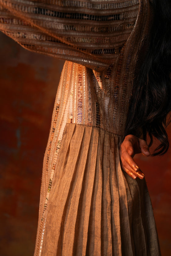 Side Pleat Tunic Beige