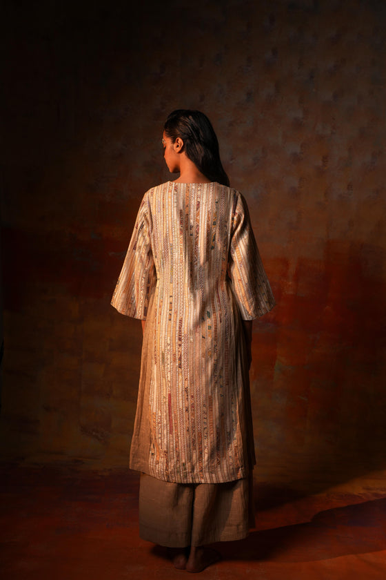 Side Pleat Tunic Beige