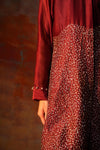 A-line Jacket Red Gota Emb