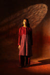 A-line Jacket Red Gota Emb