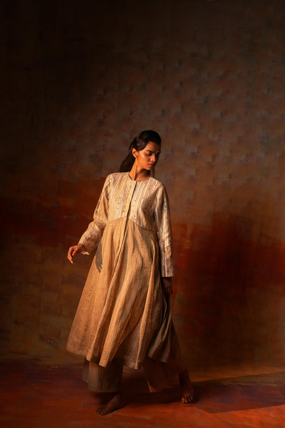 Panelled Jacket Beige Woven