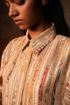 Side Pleat Shirt Beige Woven