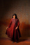 Panelled Jacket Gota Emb Red