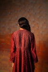 Panelled Jacket Gota Emb Red