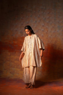  Kimono Tunic Beige Gota Woven