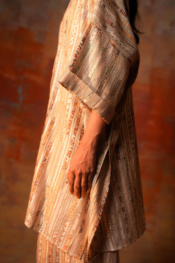 Kimono Tunic Beige Gota Woven