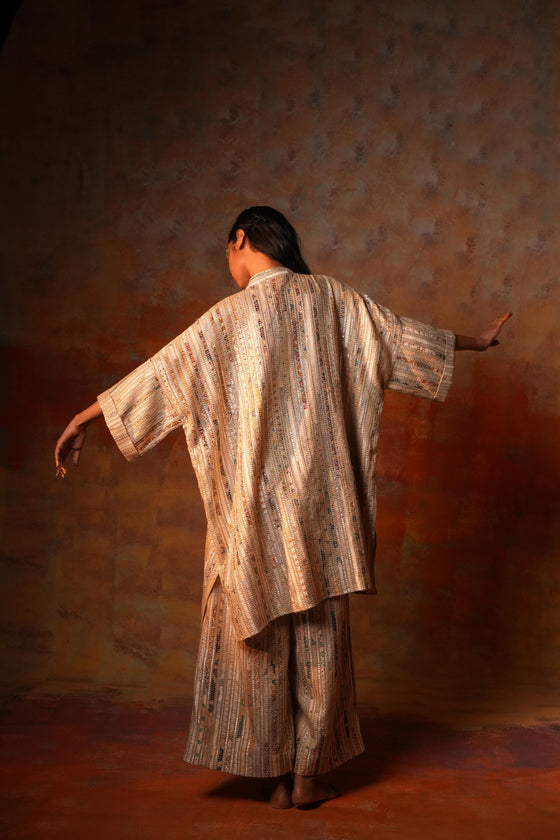 Kimono Tunic Beige Gota Woven