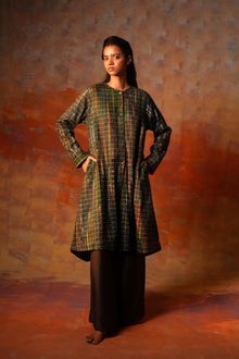  A-line Jacket Green Woven