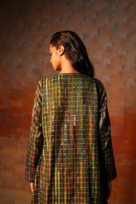 A-line Jacket Green Woven