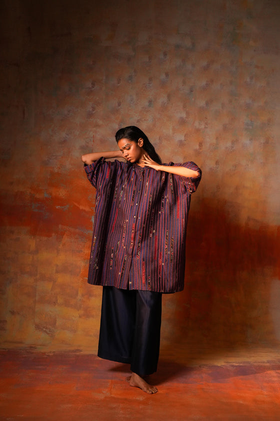 Kimono Tunic Purple Woven
