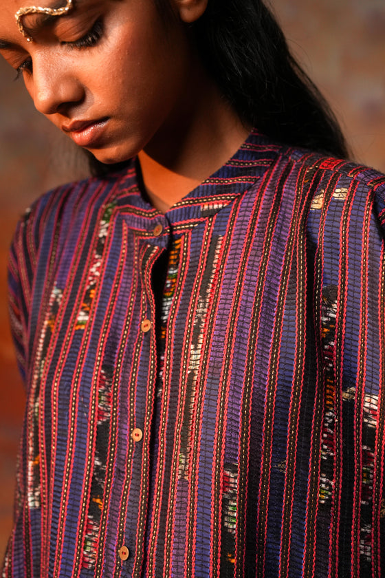 Kimono Tunic Purple Woven