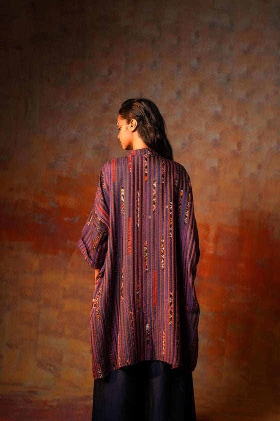 Kimono Tunic Purple Woven