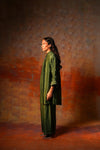 Bell Sleeves Tunic Check Emb Green