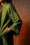 Bell Sleeves Tunic Check Emb Green