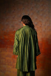 Bell Sleeves Tunic Check Emb Green