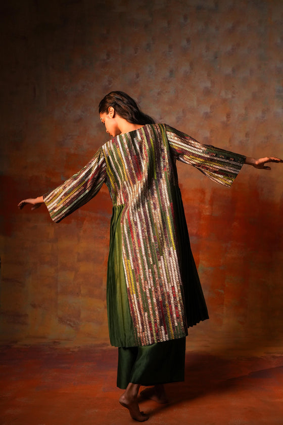 Side Pleat Tunic Green