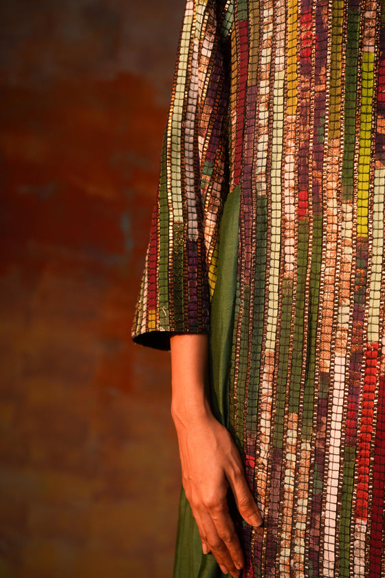 Side Pleat Tunic Green