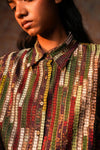Side Pleat Shirt Green Woven