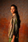 Side Pleat Shirt Green Woven