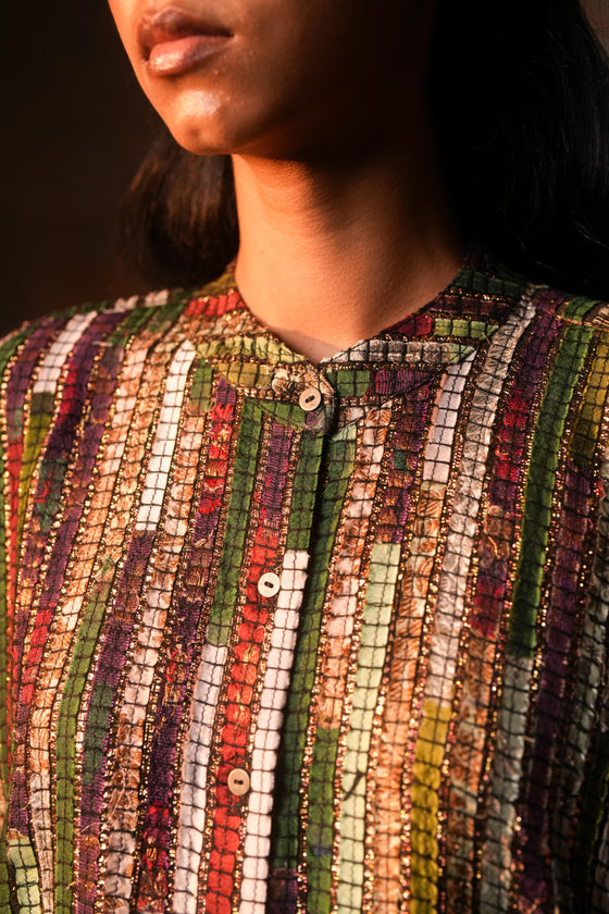 Kimono Tunic Woven Green Gota