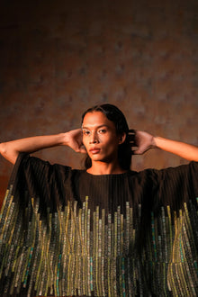  Woven Green-Black Kaftan