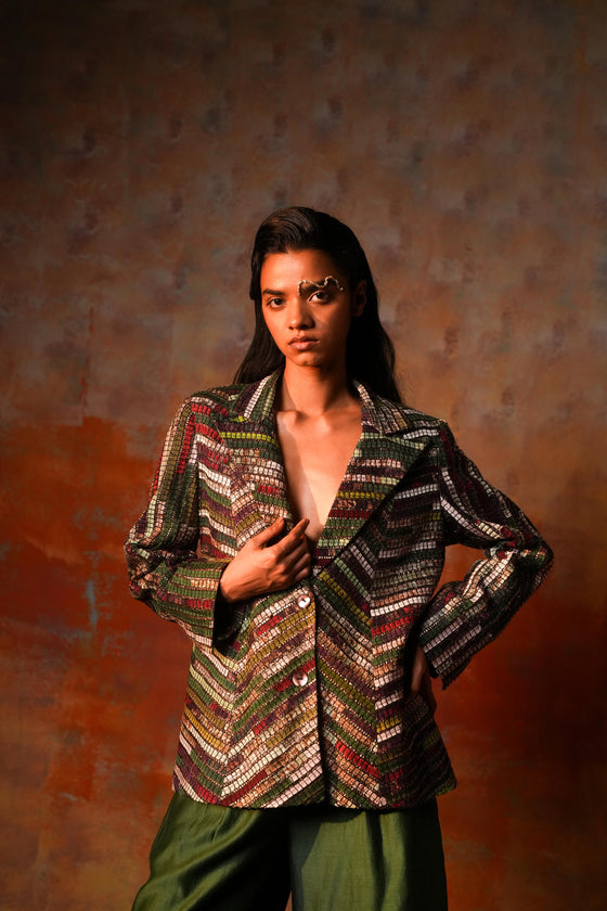 Chevron Jacket Green Gota
