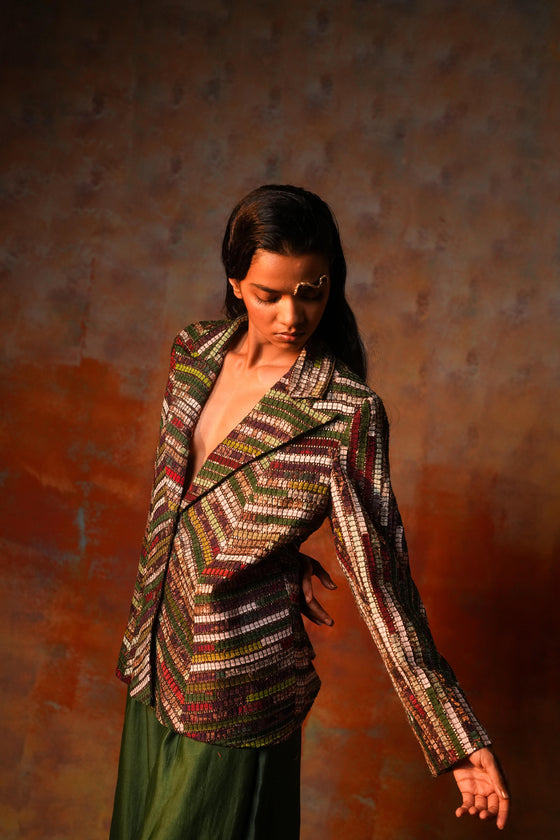 Chevron Jacket Green Gota