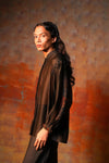 Single Pleat Emb Shirt Black
