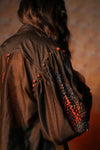 Single Pleat Emb Shirt Black