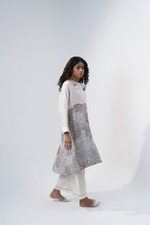  A-Line Jacket White with multi-colour embroidery