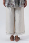 Knot Trousers-Multi Color Embroidery on White