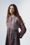 Panelled Jacket - Plum with White Embroidery