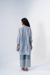 Swing Tunic - White Embroidery on Grey