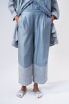 Embroidered Trousers- Grey