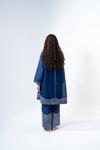 Swing Tunic - White Embroidery on Midnight Blue