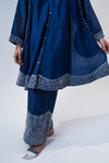 Swing Tunic - White Embroidery on Midnight Blue